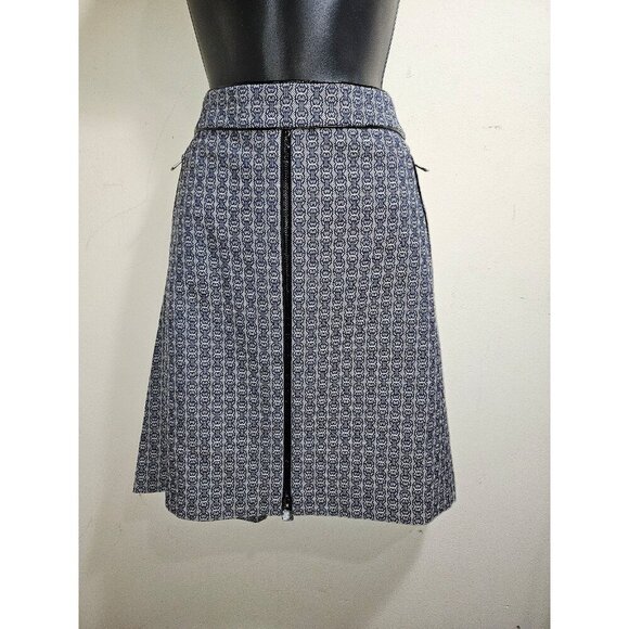 NWT Tory Burch Chaumont Jacquard Chain Pattern Skirt 2 XS S - Picture 2 of 5